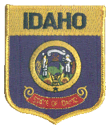 Shield Flag Patch of State of Idaho - 3½x3" embroidered Shield Flag Patch of the State of Idaho.<BR>Combines with our other State Shield Patches for discounts.