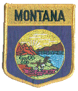 Shield Flag Patch of State of Montana - 3½x3" embroidered Shield Flag Patch of the State of Montana.<BR>Combines with our other State Shield Patches for discounts.