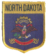 Shield Flag Patch of State of North Dakota - 3½x3" embroidered Shield Flag Patch of the State of North Dakota.<BR>Combines with our other State Shield Patches for discounts.