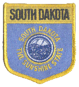 Shield Flag Patch of State of South Dakota - 3½x3" embroidered Shield Flag Patch of the State of South Dakota.<BR>Combines with our other State Shield Patches for discounts.