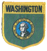 Shield Flag Patch of State of Washington - 3½x3" embroidered Shield Flag Patch of the State of Washington.<BR>Combines with our other State Shield Patches for discounts.